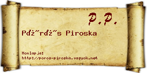 Pörös Piroska névjegykártya