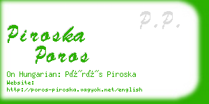 piroska poros business card